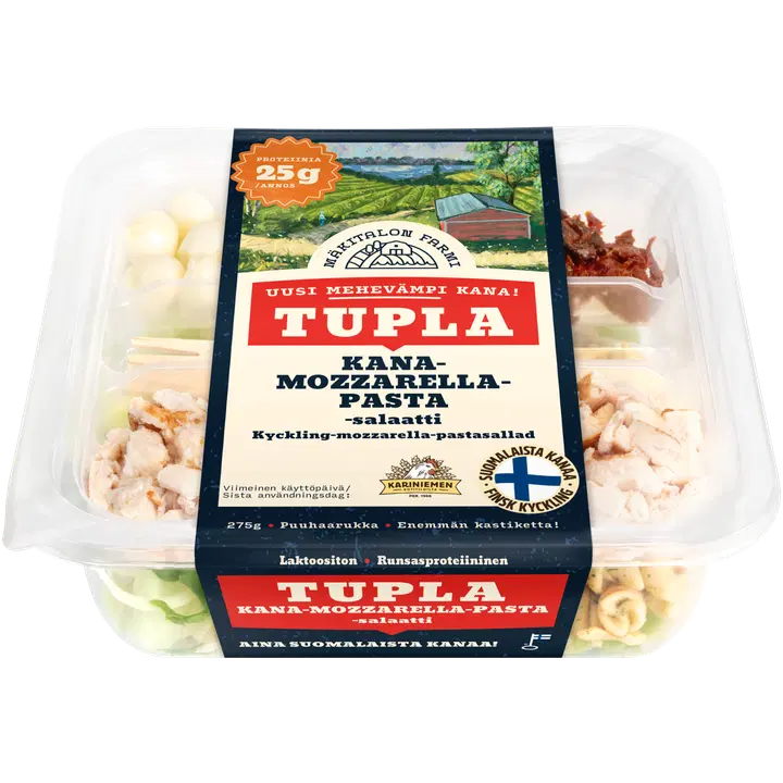 Mäkitalon Farmi Tupla Kana-mozzarella-pastasalaatti 275g