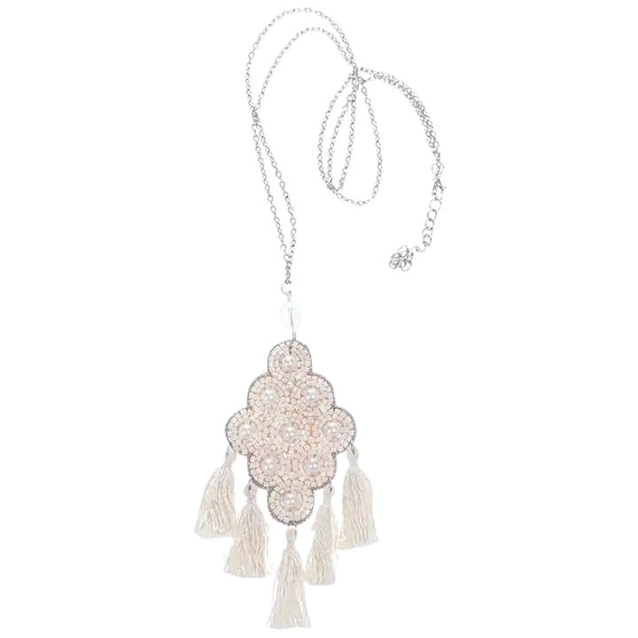 AmandaB kaulakoru white tassel exclusive