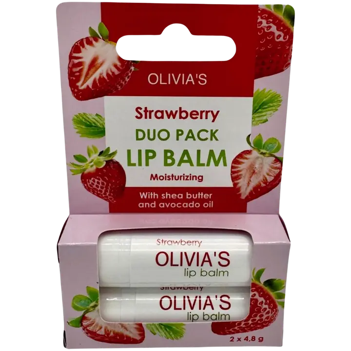 OLIVIA'S Huulivoide 2kpl mansikka