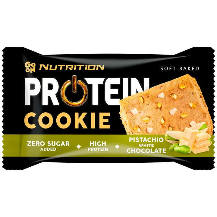 Go On proteiiniküpsis pistaatsia ja valge šokolaadiga 50g