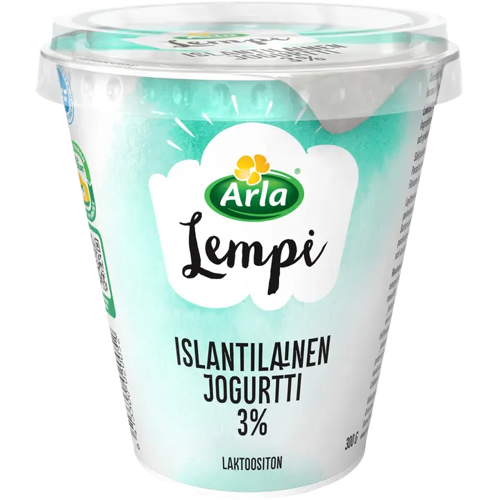 Arla Lempi islantilainen 3% laktoositon jogurtti 300 g