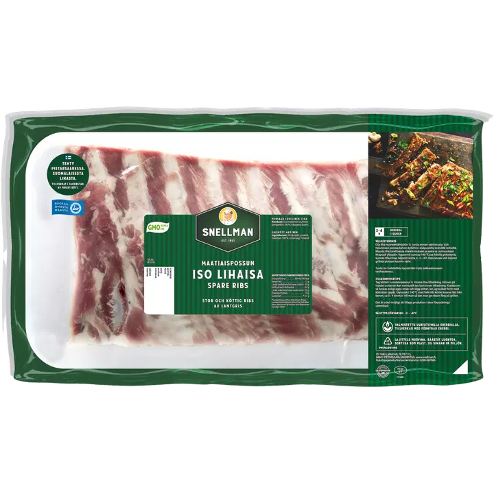 Snellman Maatiaispossun iso lihaisa spare ribs n800g