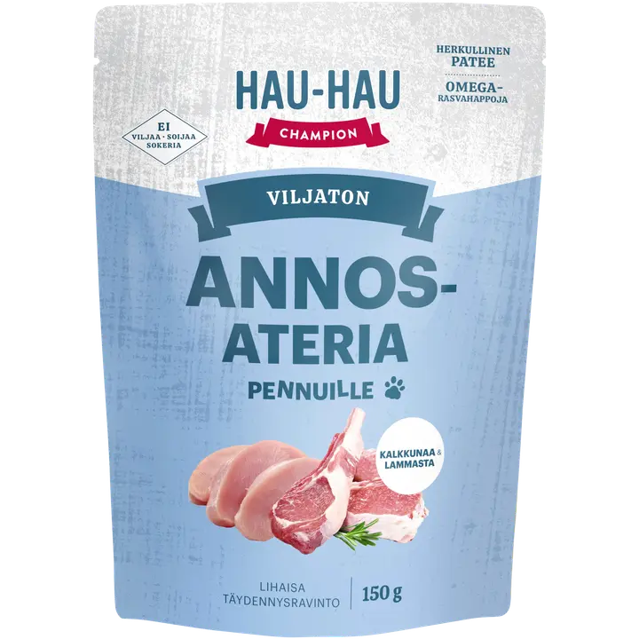 Hau-Hau Champion Viljaton Annosateria Pennuille Kalkkunaa & Lammasta 150 g