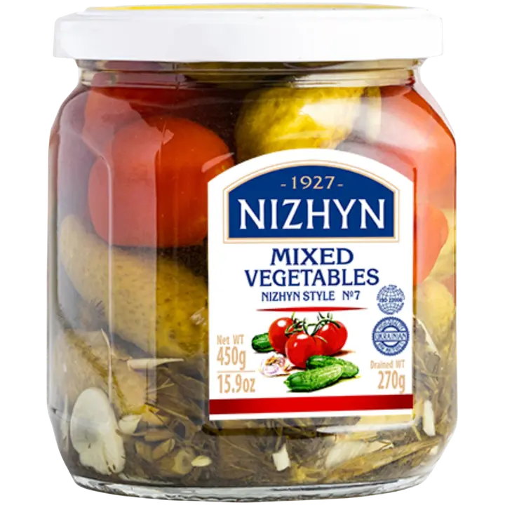 Nezhin marineeritud kurk-tomat segu nr.7, 450g