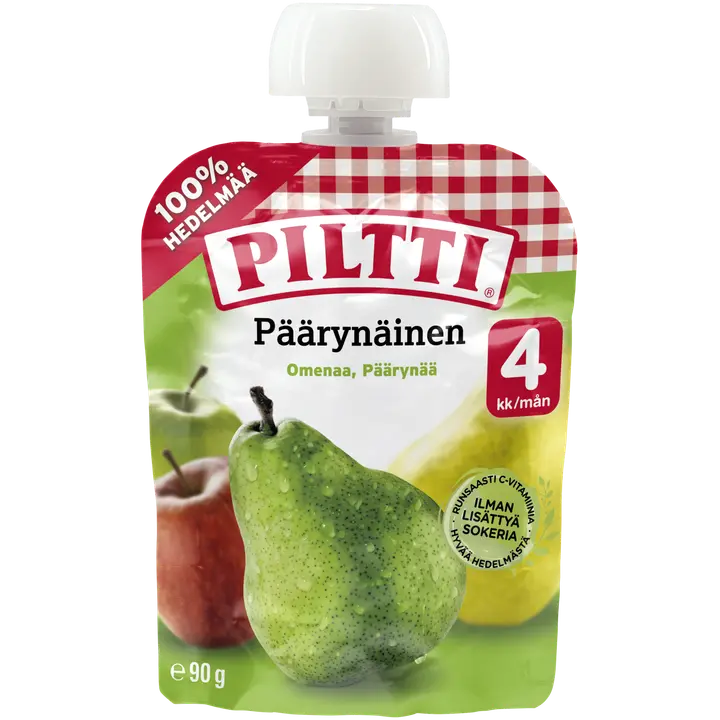 Piltti 90g Päärynäinen hedelmäsose 4kk annospussi