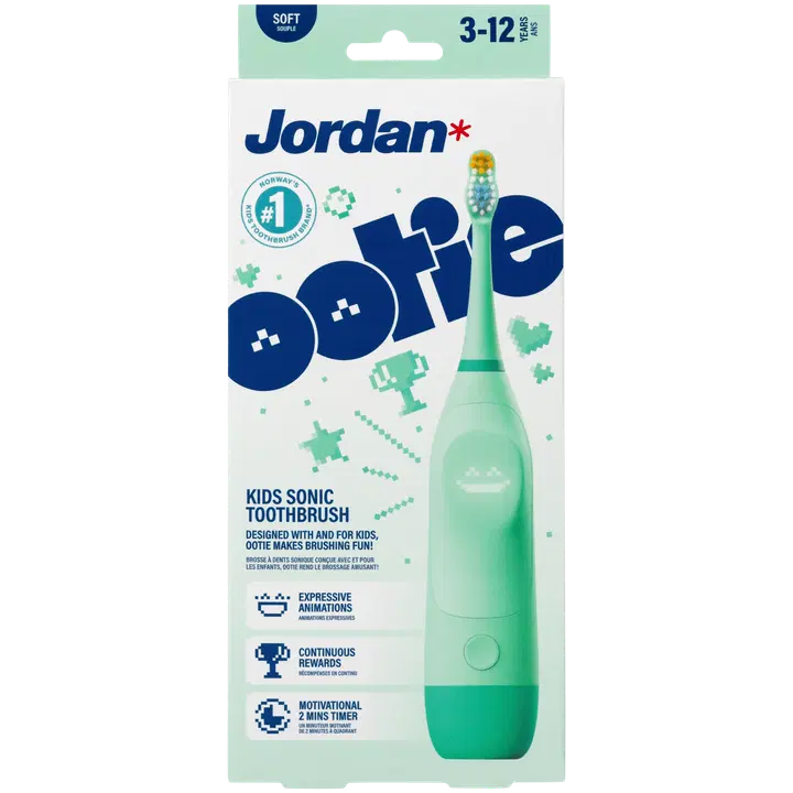 Jordan Ootie Sonic Lasten Sähköhammasharja Aloituspakkaus Vihreä 1kpl