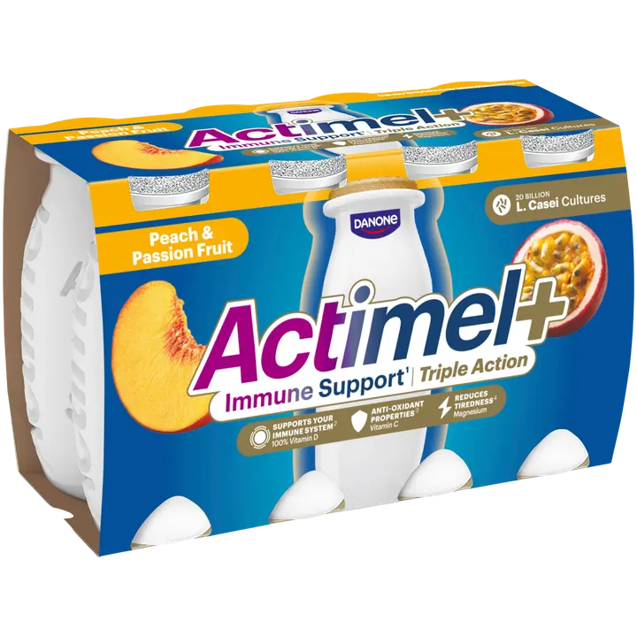 Danone Actimel juotava jogurtti persikka-passionhedelmä 8x100g