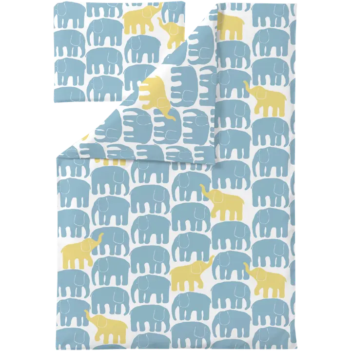 Finlayson vauvan pussilakanasetti Elefantti Vapaa 85X125+40X60 aqua/ke