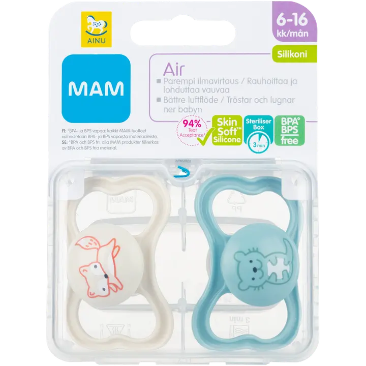 Ainu Mam Air tutti 2kpl, silikoni 6-16kk