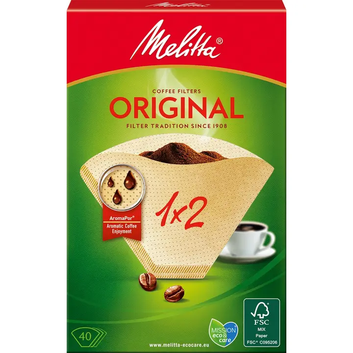 Melitta 1x2/40 ruskea suodatinpaperi