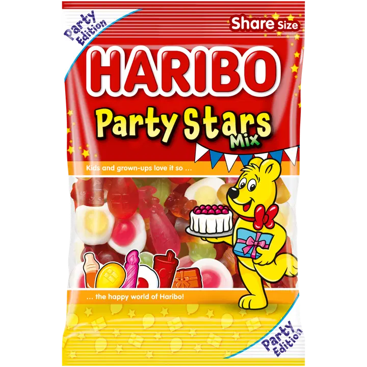 Haribo Party Stars kummikommide segu 375g