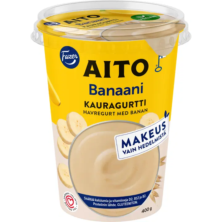 Fazer Aito Kauragurtti Banaani 400g, gluteeniton fermentoitu kauravälipala