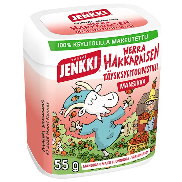 Jenkki Herra Hakkarainen Mansikka täysksylitolipastilli 55g