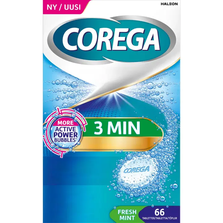Corega Tabs 3 Minutes poretabletti 66 kpl