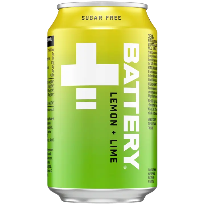 Battery Sugar free Sitruuna-Lime energiajuoma tölkki 0,33 L