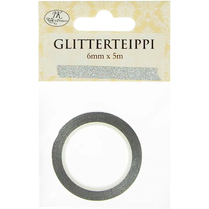 J.K. Primeco glitterteippi hopea 6mmx5m