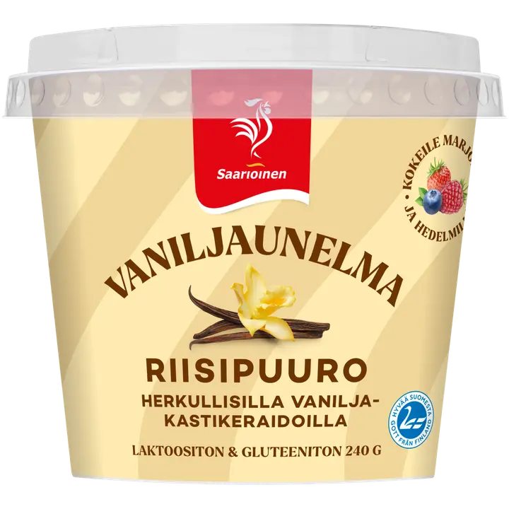 Saarioinen Vaniljaunelma riisipuuro, riisipuuro vaniljakastikkeella 240 g
