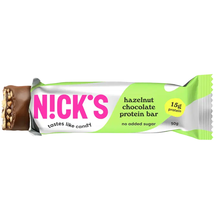 Nick's Proteiinipatukka hazelnut chocolate 50g