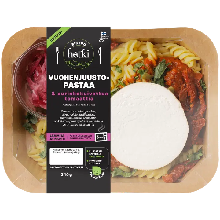 Fresh Hetki Bistro Vuohenjuustopastaa ja aurinkokuivattu tomaattia 340 g