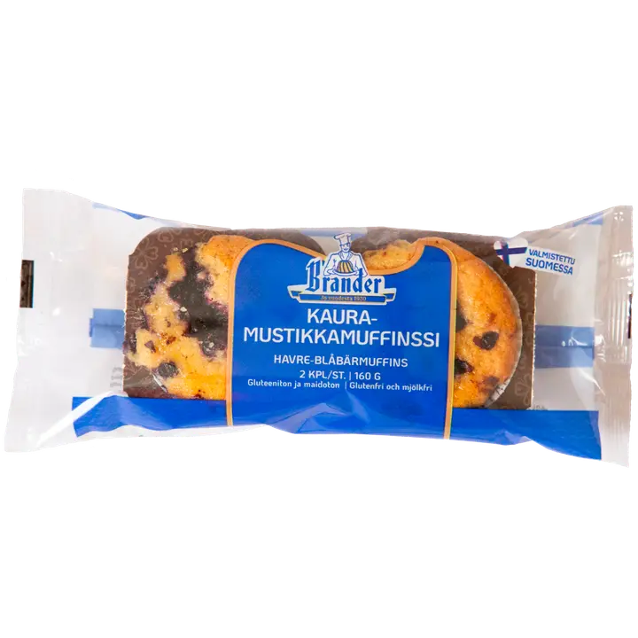 Brander kaura-mustikkamuffinssi gton 2kpl/160g
