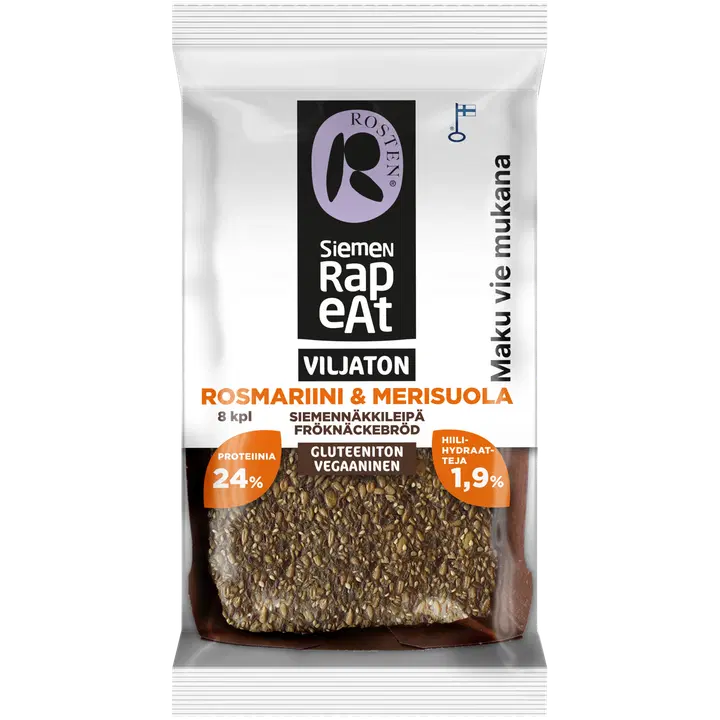Rosten Siemenrapeat Viljaton siemennäkkileipä Rosmariini & merisuola 170 g