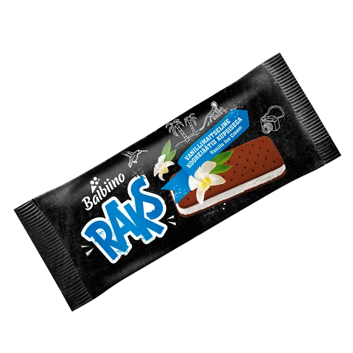 Vanilli koorejäätis küpsistega, 56g