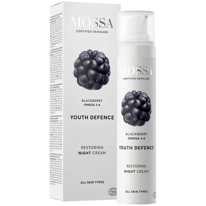 Mossa Youth Defence Restoring Night Cream uudistava yövoide COSMOS ORGANIC 50 ml