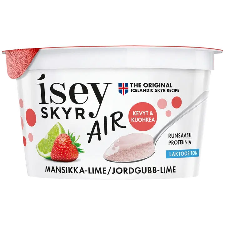 Isey Skyr Air Mansikka-lime laktoositon maitovalmiste 125g