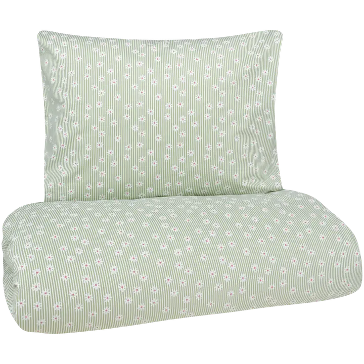 Voodipesukomplekt Daisy 150x210+55x65 roheline