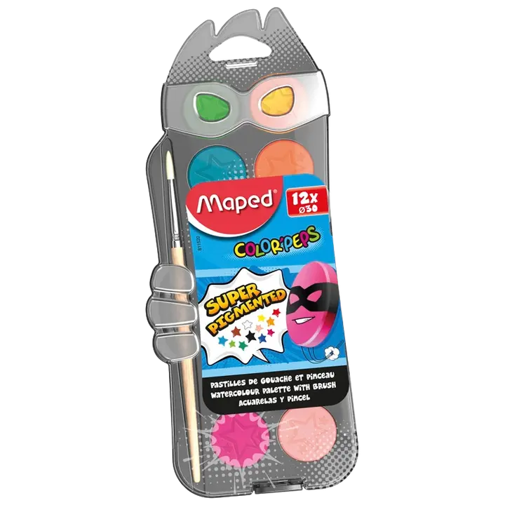 Akvarellvärvid maped 12x30mm + pintsel