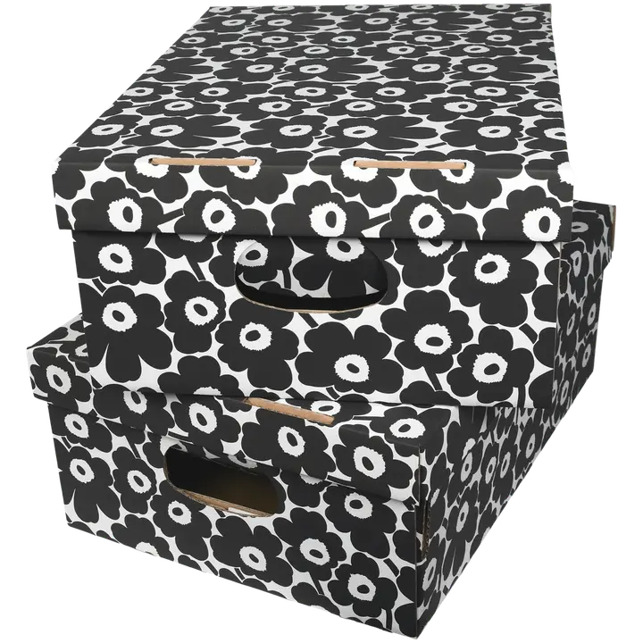 Marimekko kotilaatikko Unikko musta 2kpl/pkt