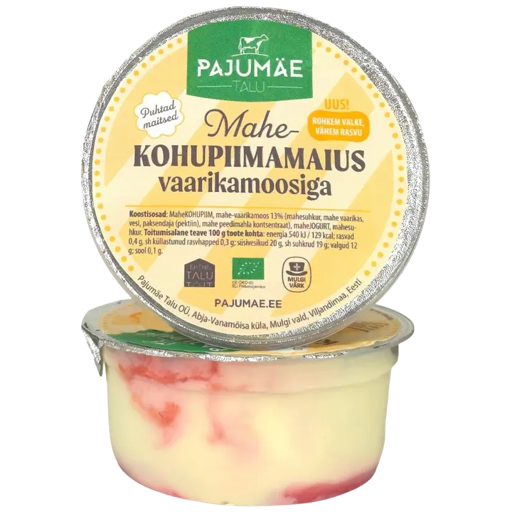 Pajumäe Talu mahe-kohupiimamaius vaarikamoosiga, 150 g