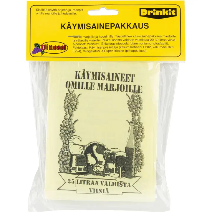 Drinkit viinin käymisainepakkaus