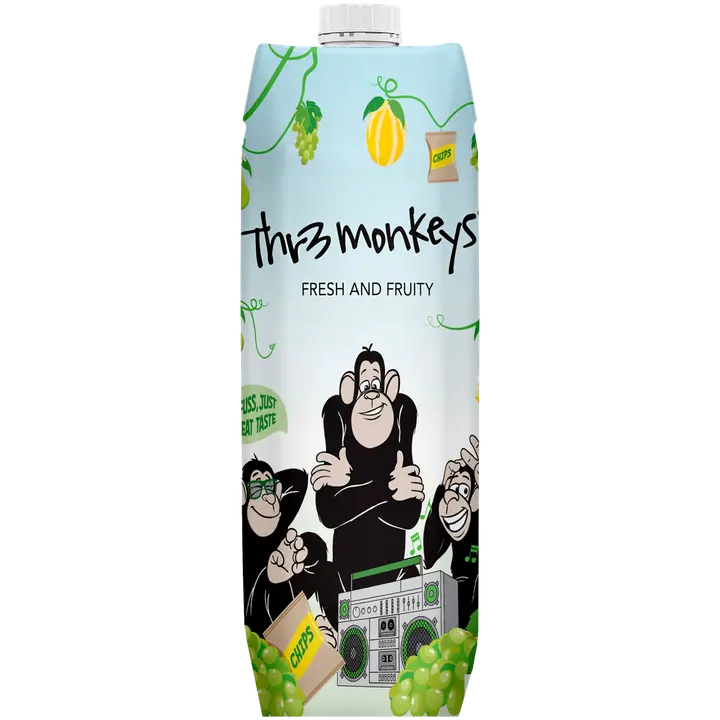 Thr3 Monkeys Fresh & Fruity White 8,0 til-%  1 L