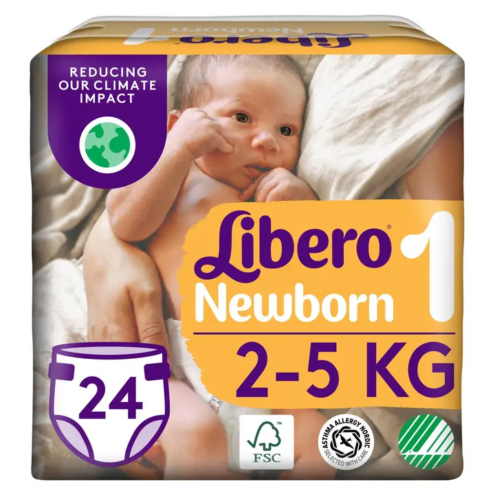 LIBERO Newborn 24kpl koko 1, 2-5kg Teippivaippa