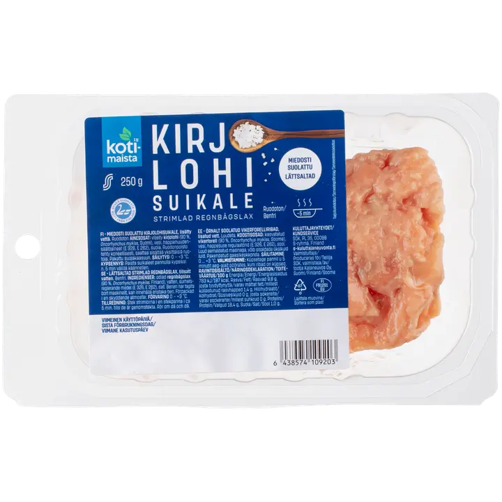 Kotimaista Kirjolohisuikale 250g, miedosti suolattu