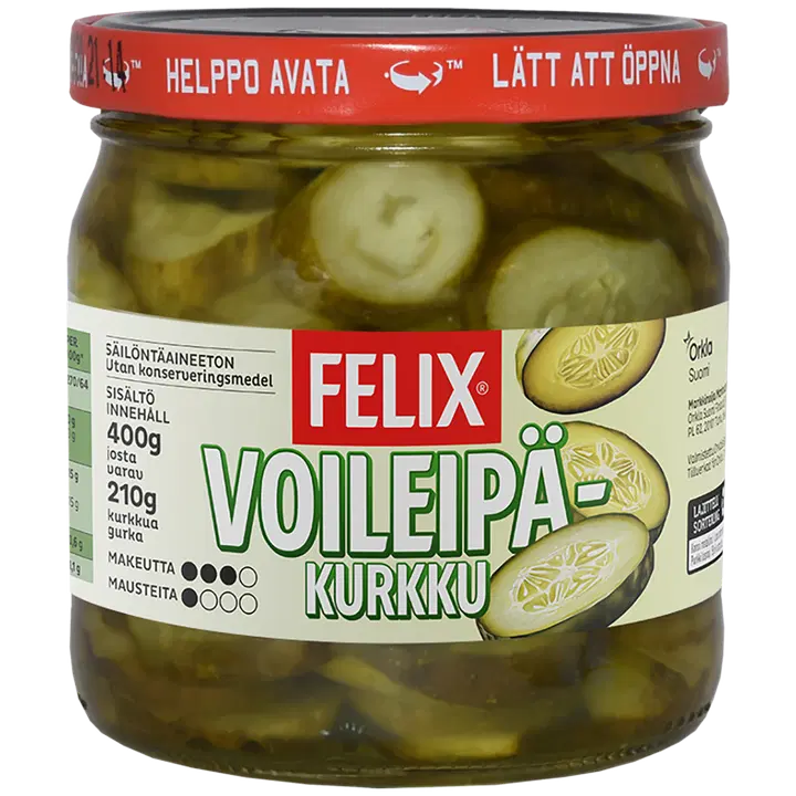 Felix voileipäkurkku ohutviipaloituja kurkkuja mausteliemessä 400/210g