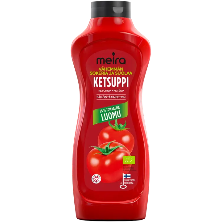 Meira Luomu ketsuppi vähemmän sokeria ja suolaa 900g