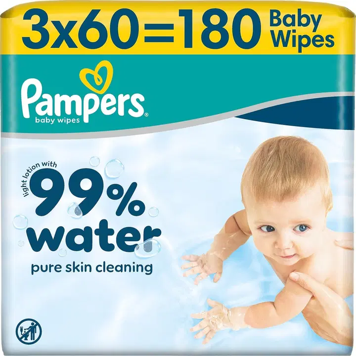 Pampers 99% veesisaldusega niisked salvrätikud 3x60 tk (180 tk)