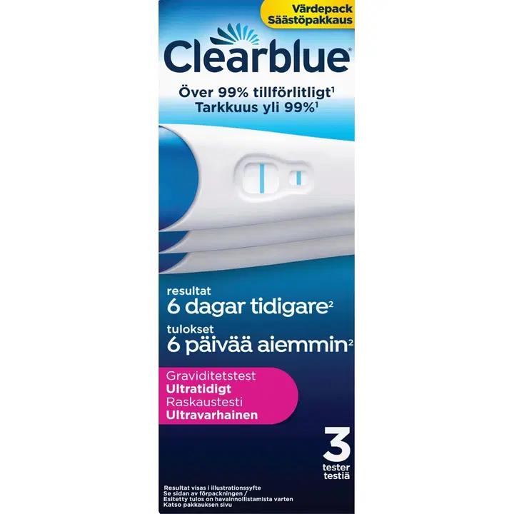 Clearblue Ultravarhainen 3kpl raskaustesti