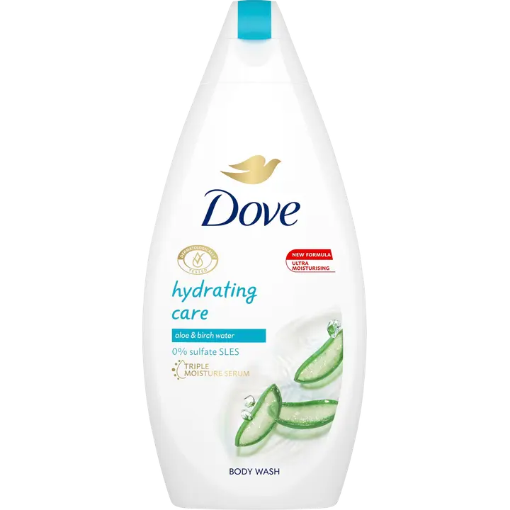 Dove  Hydrating Care Suihkusaippua  aloe veraa ja koivuveden aisteja virkistävä tuoksu   450 ml