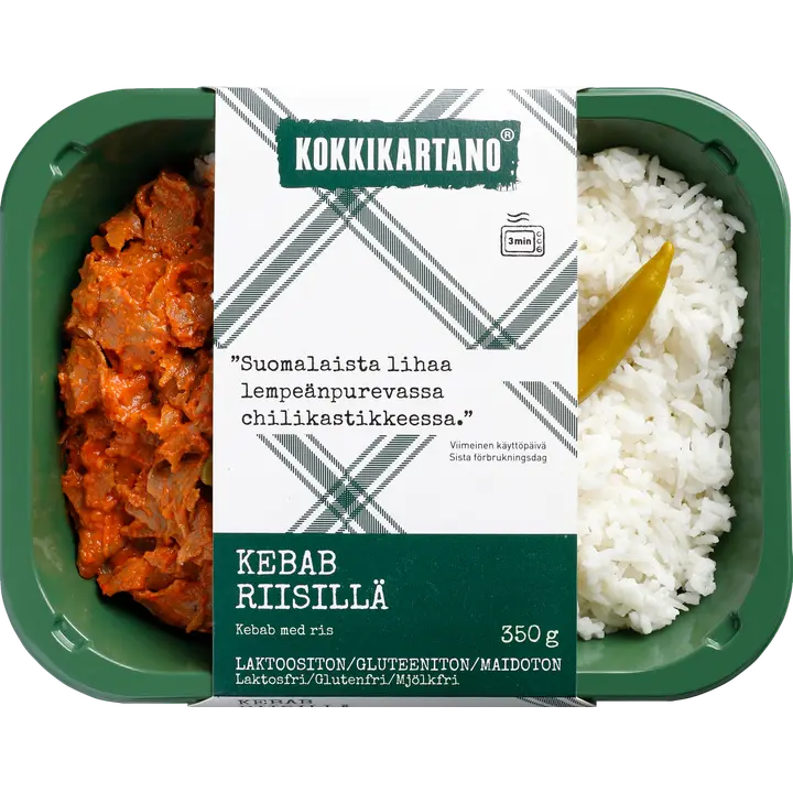 Kokkikartano Kebab riisillä 350g
