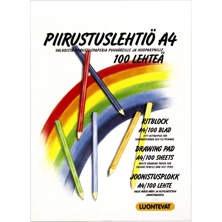 Luontevat piirustuslehtiö A4 100 lehteä