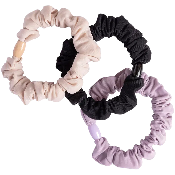 Cailap Hiusdonitsit 3 kpl, ohuet liila/musta/beige