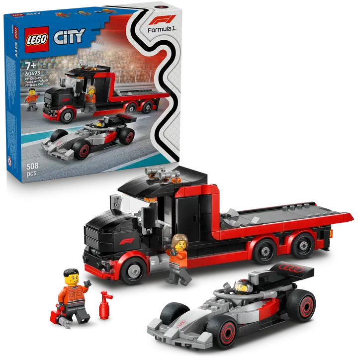 LEGO® City Formula 1 60493 F1®-kuljetusauto ja Audi F1® ‑kilpa-auto