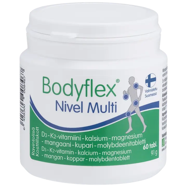 Bodyflex Nivel Multi D3- K2-vitamiini – kalsium – magnesium - mangaani – kupari - molybdeeni 60 tabl