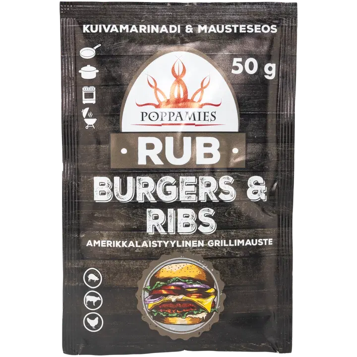 Poppamies Rub Burgers & Ribs mausteseos 50g