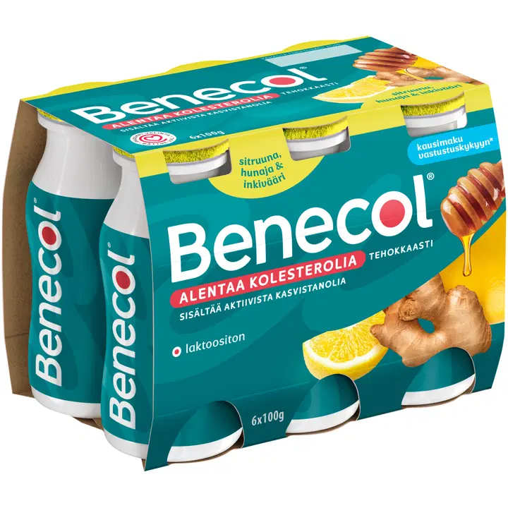 Benecol 6x100g sitruuna-hunaja-inkivääri jogurttijuoma