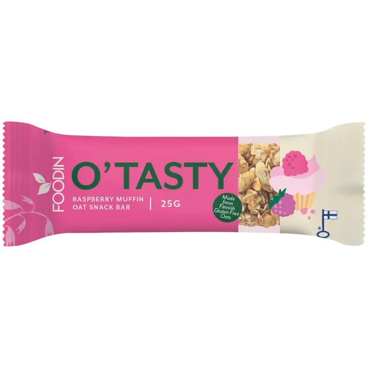 Foodin O`Tasty Vadelma-Kaurapatukka 25g