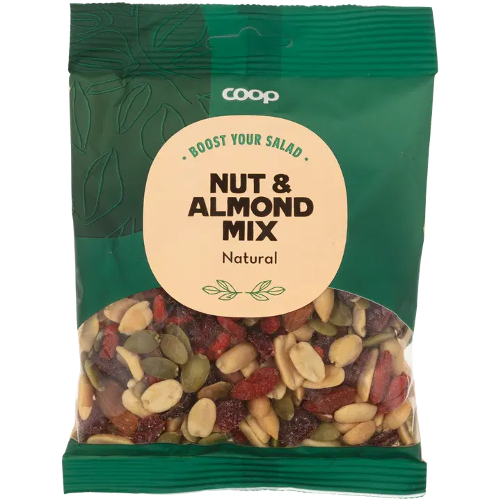 Coop salaattilisuke pähkinä-mantelisekoitus marjoilla 125 g